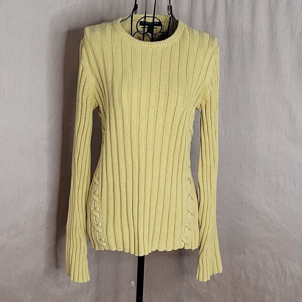 BANANA‎ REPUBLIC Gold Yellow Cotton Cable Knit Sweater Small